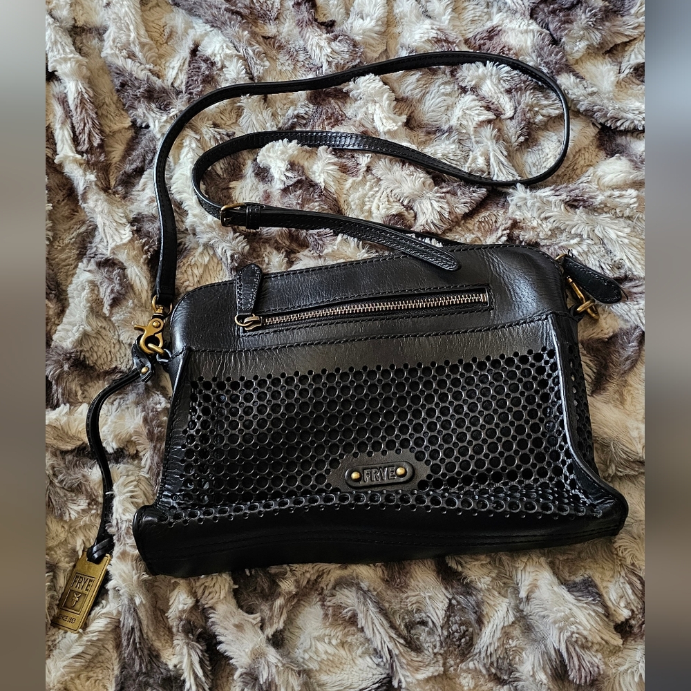 Frye Black Leather Crossbody Bag